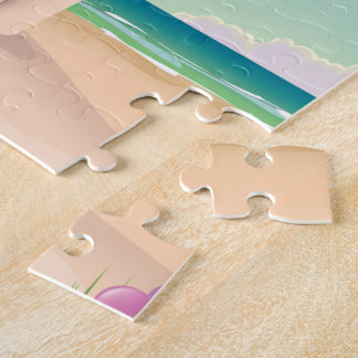 Porthmeor Beach, St Ives, Cornwall travel poster Jigsaw Puzzle
