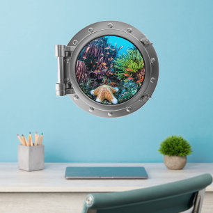 Porthole - Colorful Reef Fish Wall Decal