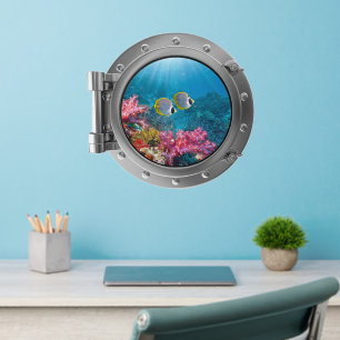 Porthole - Colorful Reef Fish Wall Decal