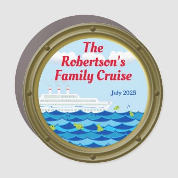 Porthole Design Stateroom Door For Cruise  Car Magnet by NightOwlsMenagerie at Zazzle