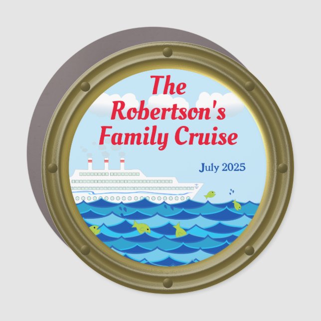 Porthole Design Stateroom Door For Cruise  Car Magnet (Front)