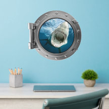 Porthole - Great White Shark Wall Decal