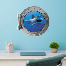 Porthole - Great White Shark Wall Decal