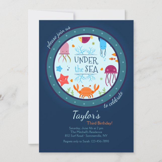 Porthole to the Sea Invitation (Front)