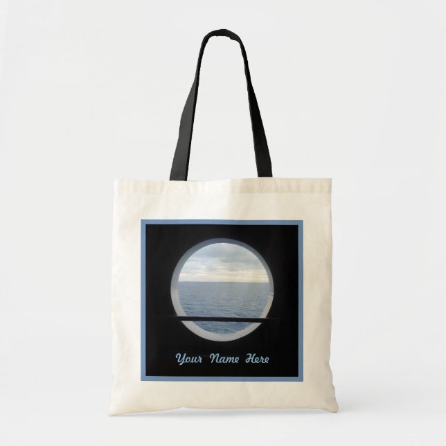 Porthole View BT1P Custom Name Tote Bag (Front)