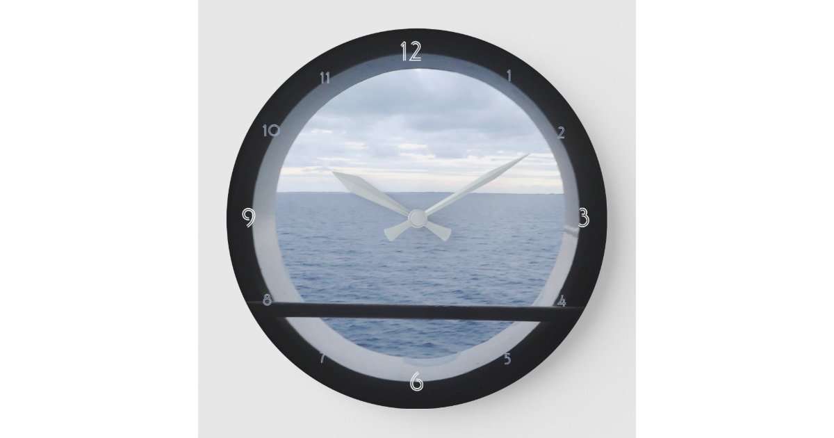 Grey Porthole Clock 24 Dia.