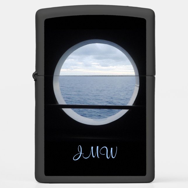Porthole View Monogrammed Zippo Lighter (Front)
