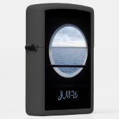 Porthole View Monogrammed Zippo Lighter (Right)