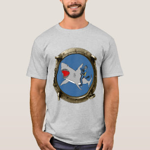 Porthole View of a SCUBA Diver Riding a Shark URM T-Shirt
