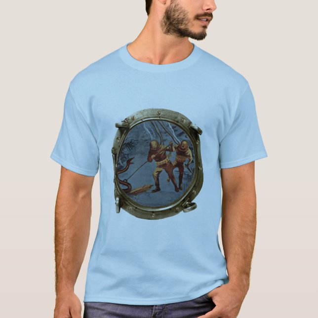 Porthole View of Helmet Divers and an Eel T-Shirt (Front)