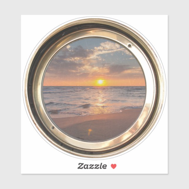 porthole with sunset sticker (Sheet)