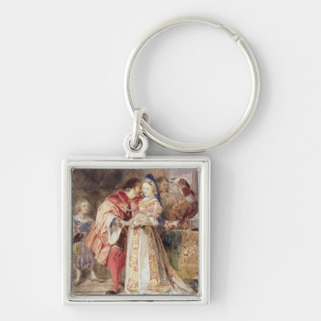 Portia and Bassanio, c.1826 (w/c, brown ink, bodyc Keychain (Front)