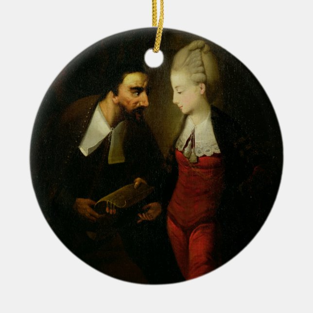 Portia and Shylock from 'The Merchant of Venice' A Ceramic Ornament (Front)