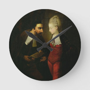 Portia and Shylock from 'The Merchant of Venice' A Round Clock