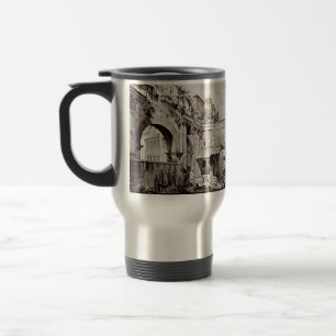 Portico of Octavia Rome Black and White Art Travel Mug