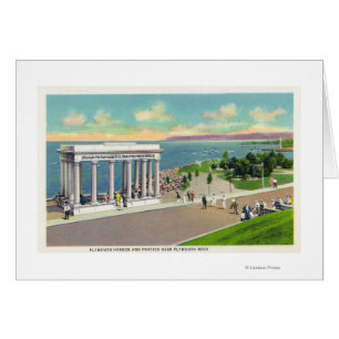 Portico over Plymouth Rock View of Plymouth Cards