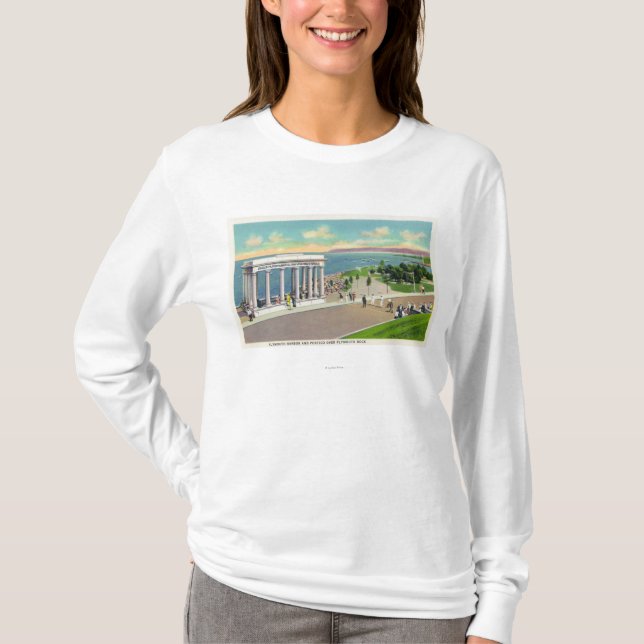 Portico over Plymouth Rock View of Plymouth T-Shirt (Front)