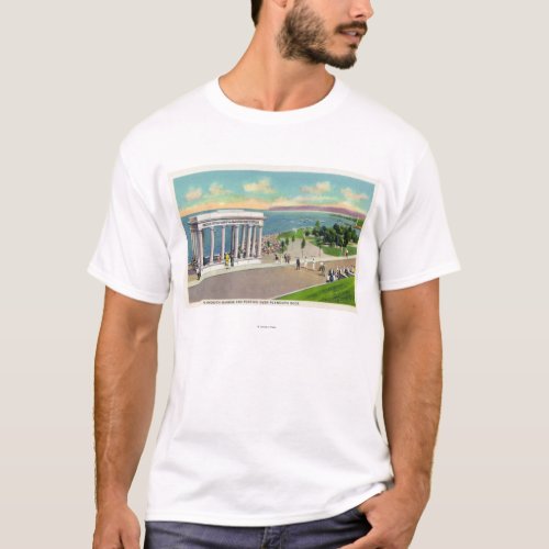 Portico over Plymouth Rock View of Plymouth T_Shirt