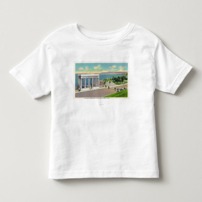 Portico over Plymouth Rock View of Plymouth Toddler T-shirt (Front)
