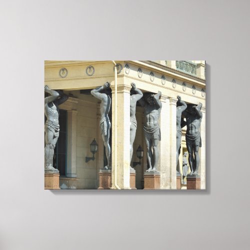 Portico with atlantes canvas print