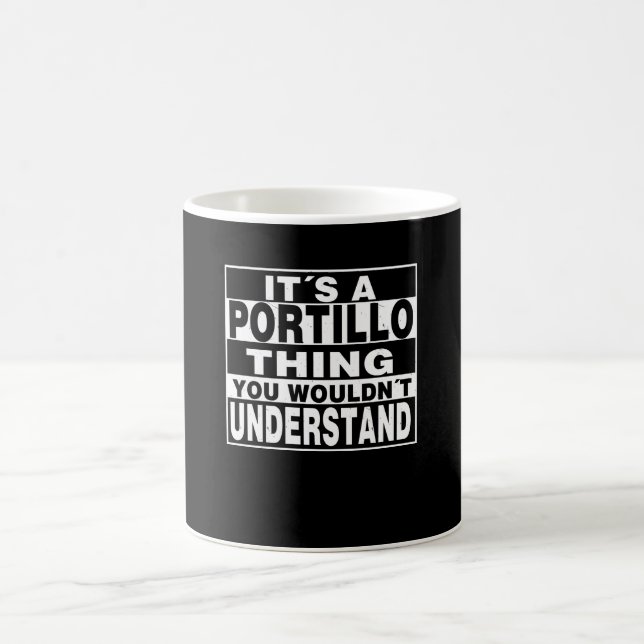 PORTILLO Surname Personalized Gift Coffee Mug (Center)