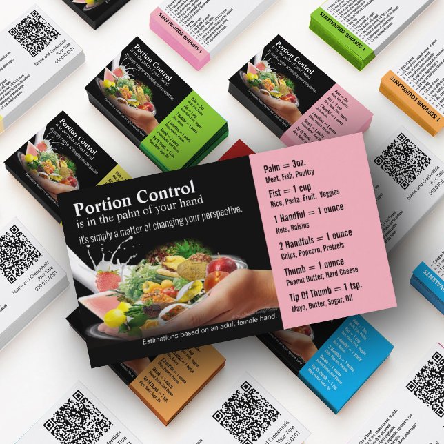 Portion Control Business Cards (Nutrition Mastery Business Cards in custom colors)