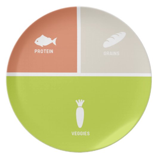 Portion Control Melamine Plate (Front)