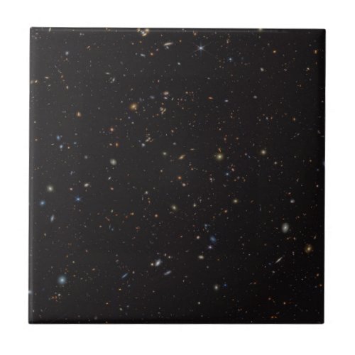 Portion Of Sky With Over 45000 Galaxies Visible Ceramic Tile