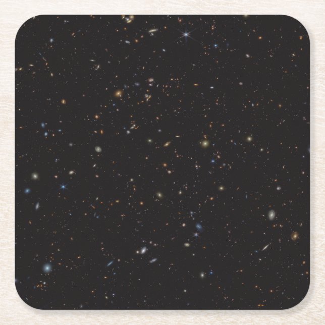 Portion Of Sky With Over 45,000 Galaxies Visible. Square Paper Coaster (Front)