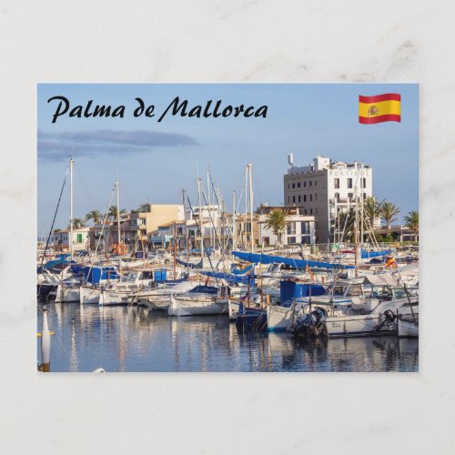 Portixol marina at dusk _ Palma de Mallorca Postcard