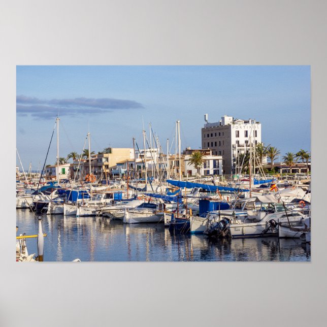 Portixol marina at dusk - Palma de Mallorca Poster (Front)