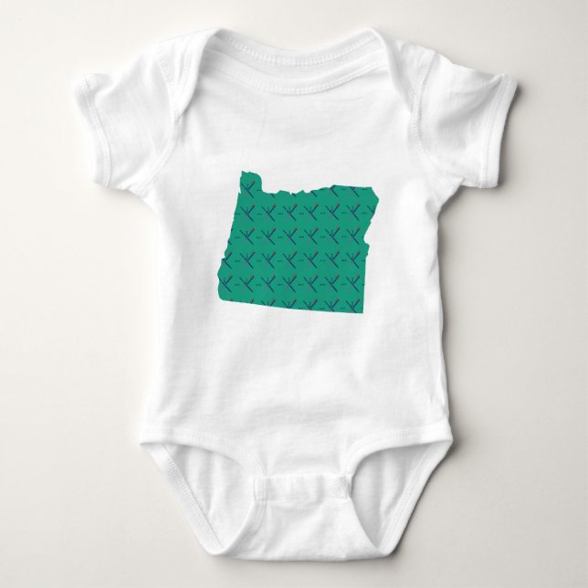 Portland Airport carpet Oregon map Baby Bodysuit (Front)