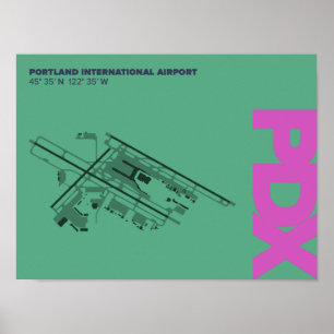 Portland Airport (PDX) Diagram Poster