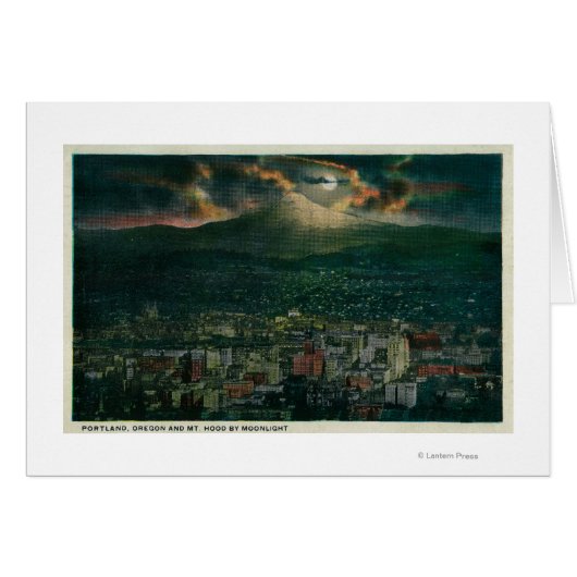 Portland and Mt. Hood by Moonlight (Front Horizontal)