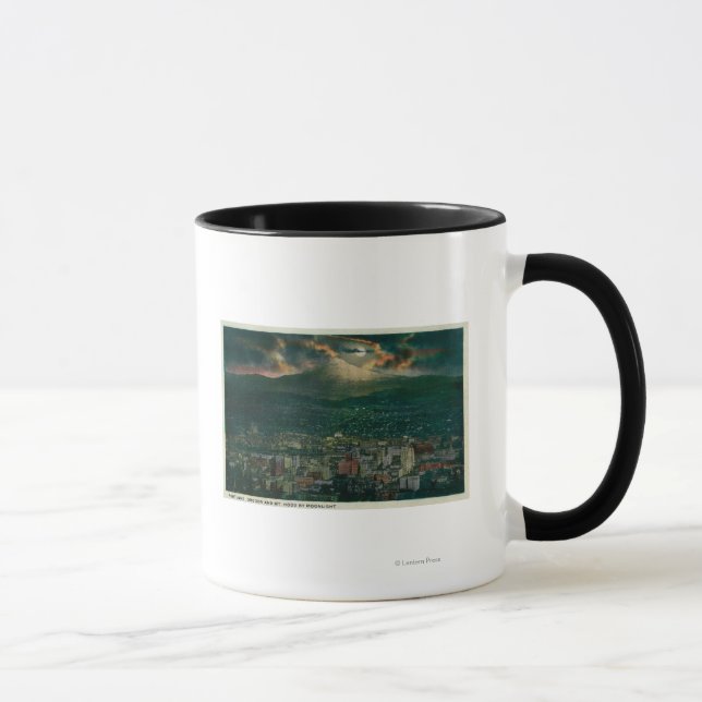 Portland and Mt. Hood by Moonlight Mug (Right)