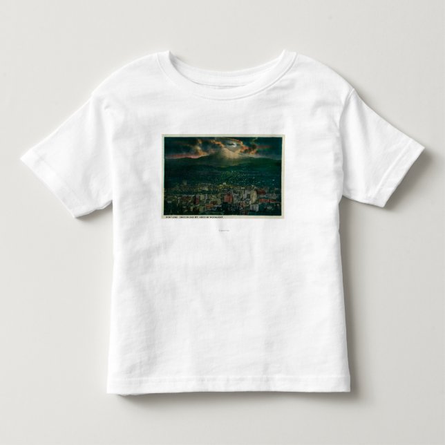 Portland and Mt. Hood by Moonlight Toddler T-shirt (Front)