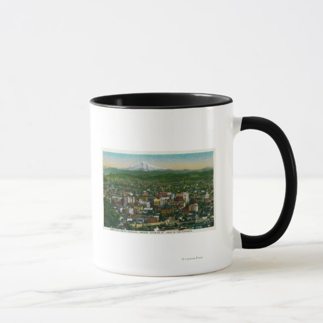 Portland and Mt. Hood in the distance Mug (Right)