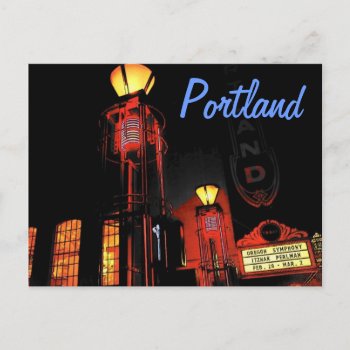 Portland At Night Postcard by RickDouglas at Zazzle