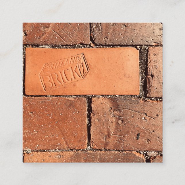 portland brick sidewalk square business card (Front)