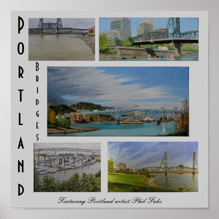 Portland Bridges Poster | Zazzle