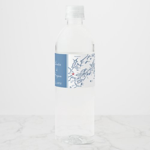 Portland Casco Bay Wedding  Water Bottle Label