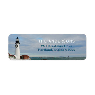 Portland Christmas Lighthouse Return Address Label