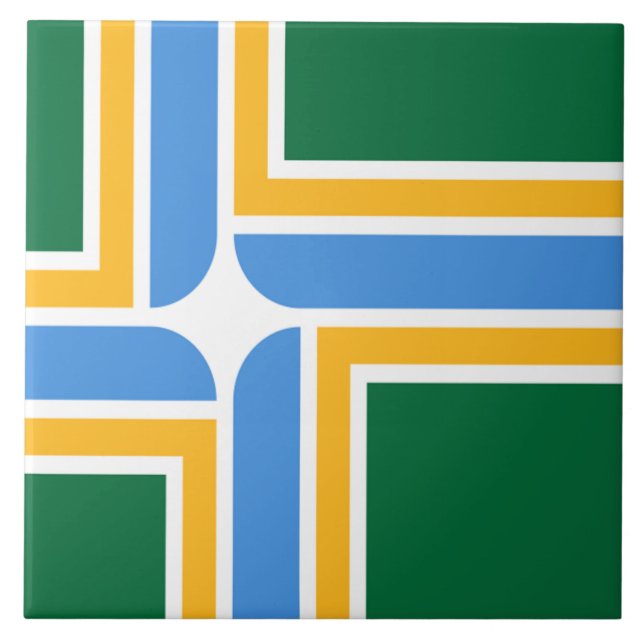 Portland city flag ceramic tile (Front)