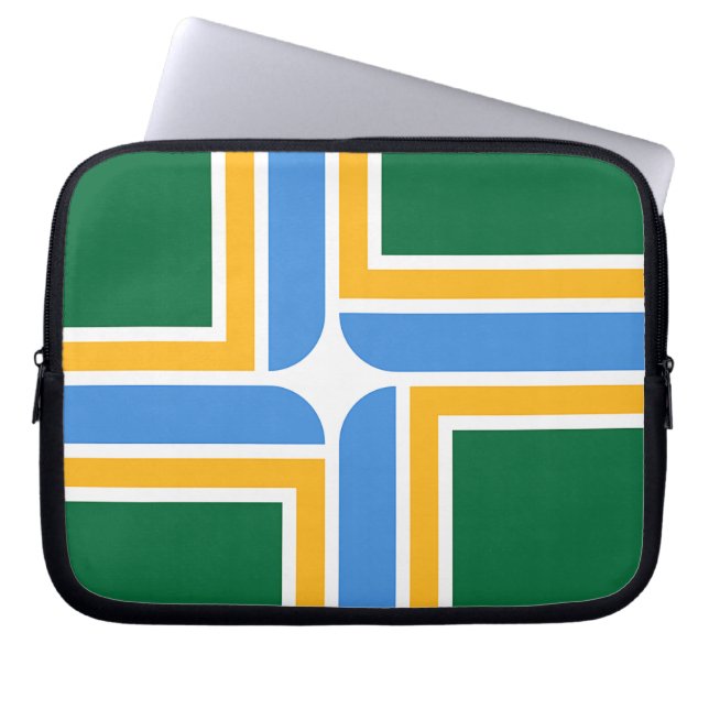 Portland City Flag Laptop Sleeve (Front)