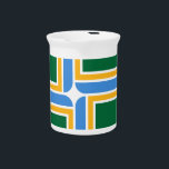 Portland City Flag Pitcher<br><div class="desc">Elevate your serving style with a touch of Portland pride using our exclusive pitcher featuring the flag of Portland! Crafted with meticulous attention to detail, this pitcher is more than just a beverage container; it’s a celebration of Portland’s vibrant character and cultural identity. The stylish design prominently showcases the iconic...</div>