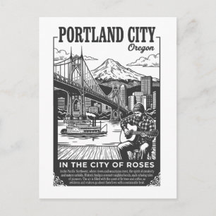 Portland City Oregon In The City of Roses Postcard