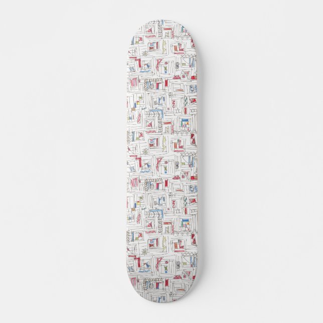 Portland-Cool Hip Abstract Art Pattern Skateboard Deck (Front)