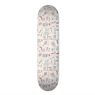 Portland-Cool Hip Abstract Art Pattern Skateboard Deck