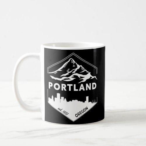 Portland Est 1851 Oregon Skyline Coffee Mug