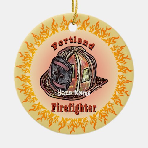Portland Firefighter custom name ornament